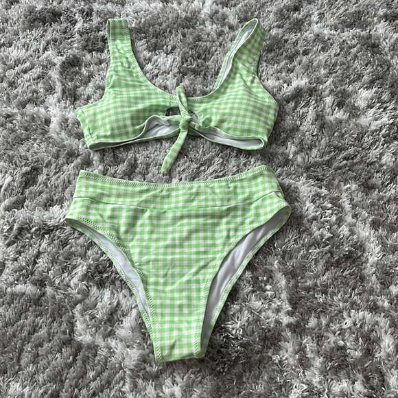 SHEIN Other - SHEIN plaid high-waist bikini